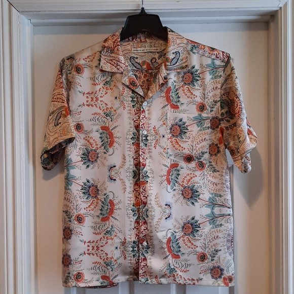Shades of Grey by Micah Cohen Multicolored Pattern Graphic Shirt Size Small NWOT - Picture 1 of 4